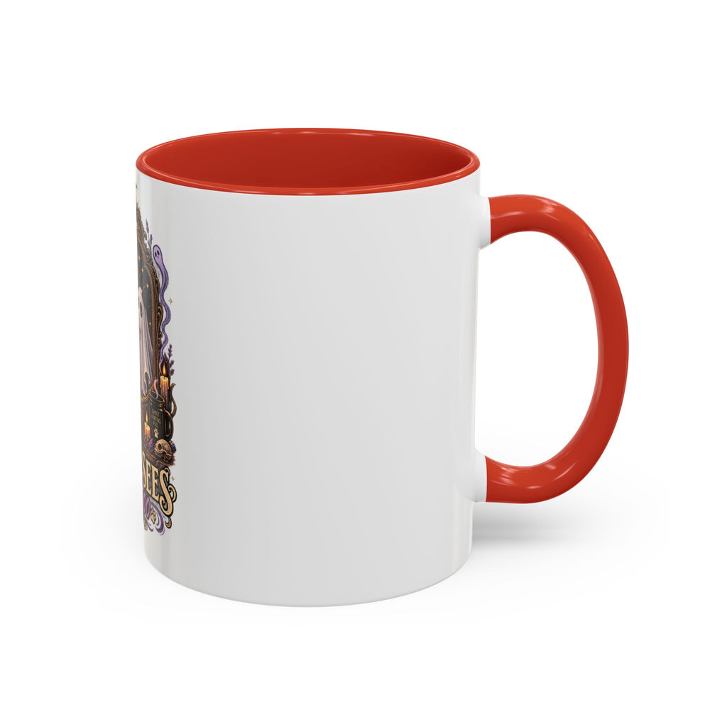 My Cat Sees Them Too Accent Coffee Mug – Halloween Cat & Ghost 11/15oz
