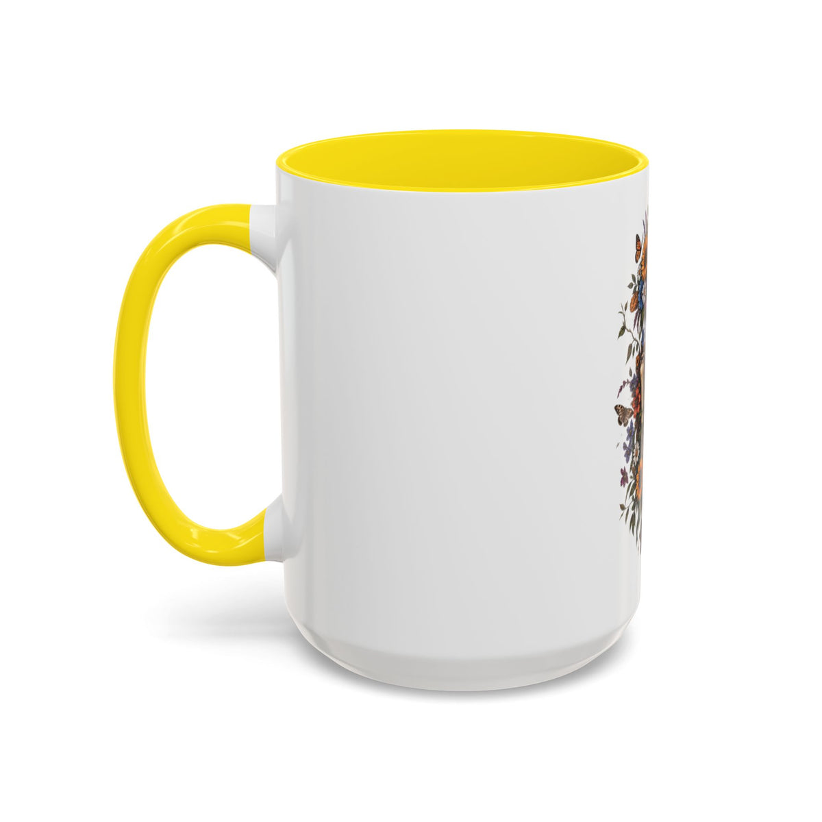 Skull & Moon Floral Coffee Mug — Gothic Botanical Accent Mug
