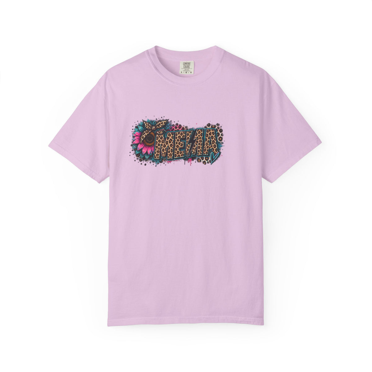 MEMA Leopard Floral Logo T-Shirt — Vintage Animal Print Graphic Tee