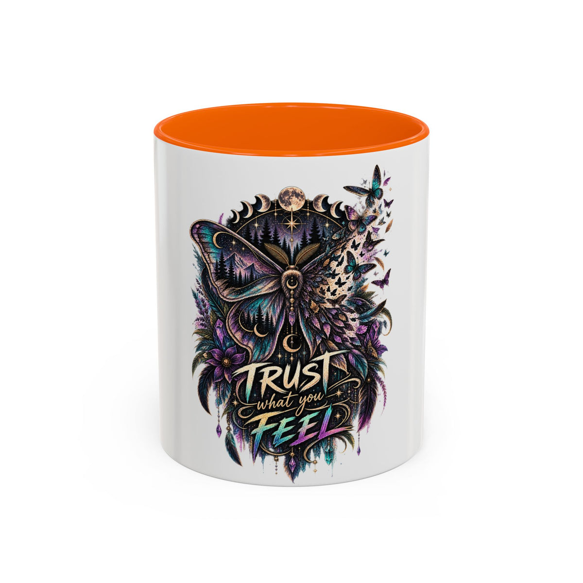 Trust What You Feel Moth Coffee Mug – Inspirational 11/15oz Accent Mug