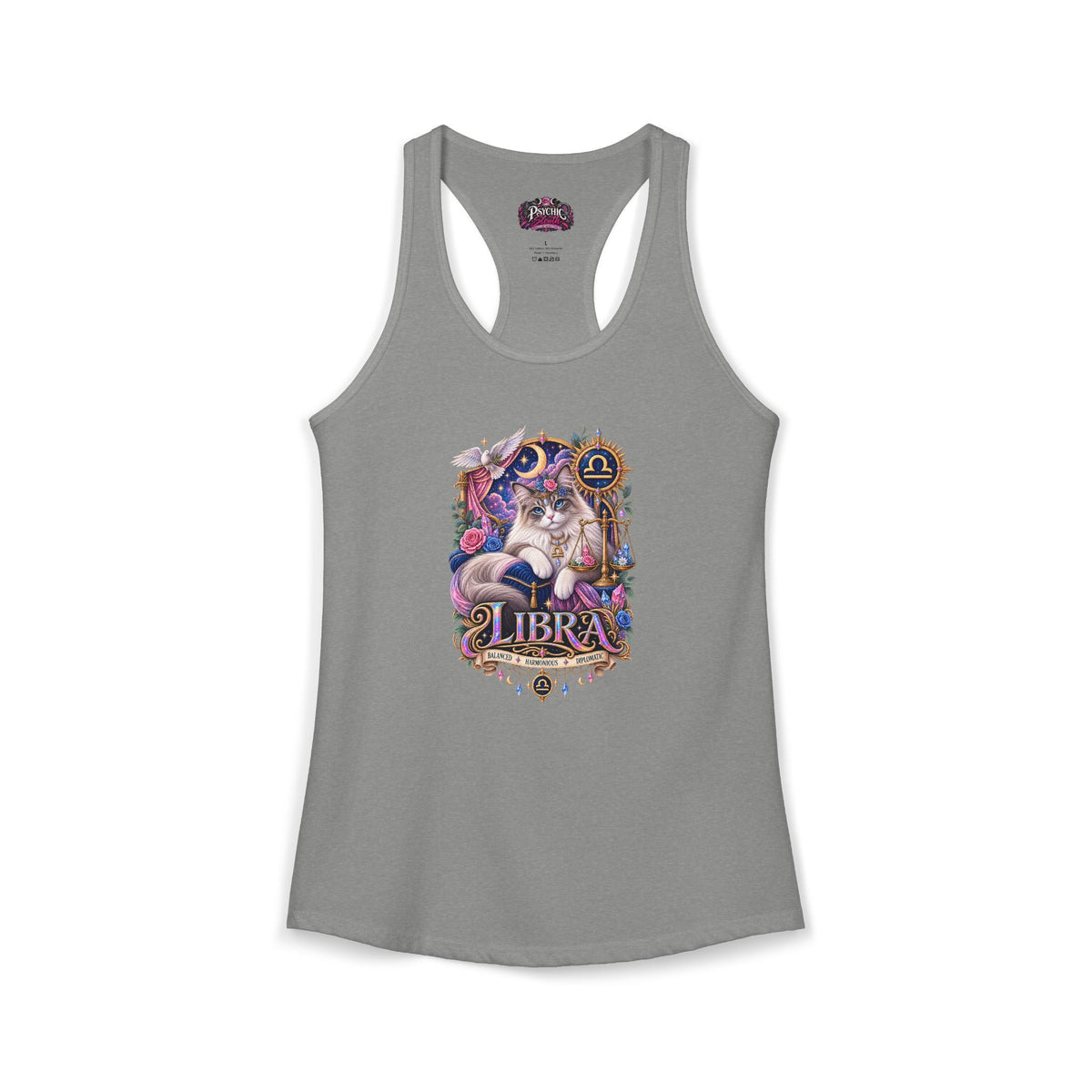 Libra Persian Cat Zodiac Tank- Celestial Astrology Cat Lover Tank