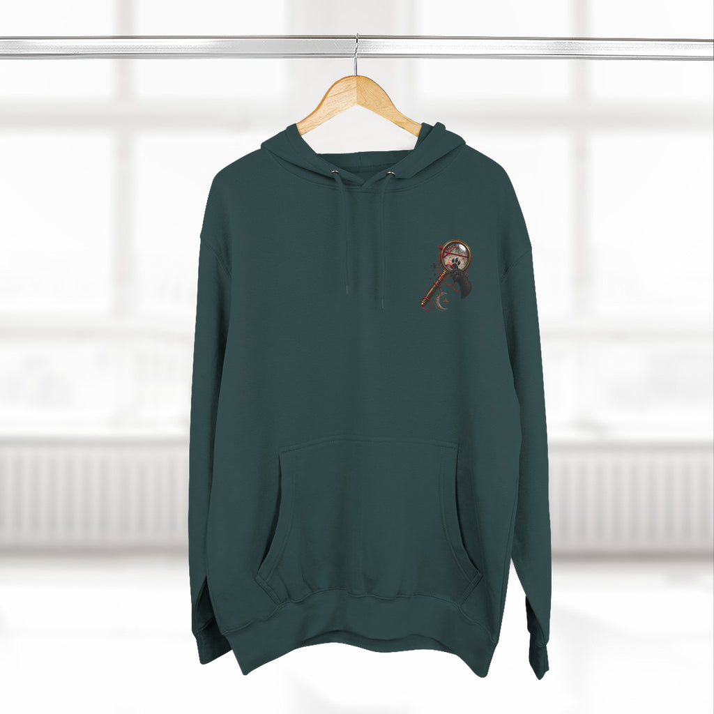 Detective Collage Hoodie — Vintage Mystery Photos & Magnifying Glass Graphic