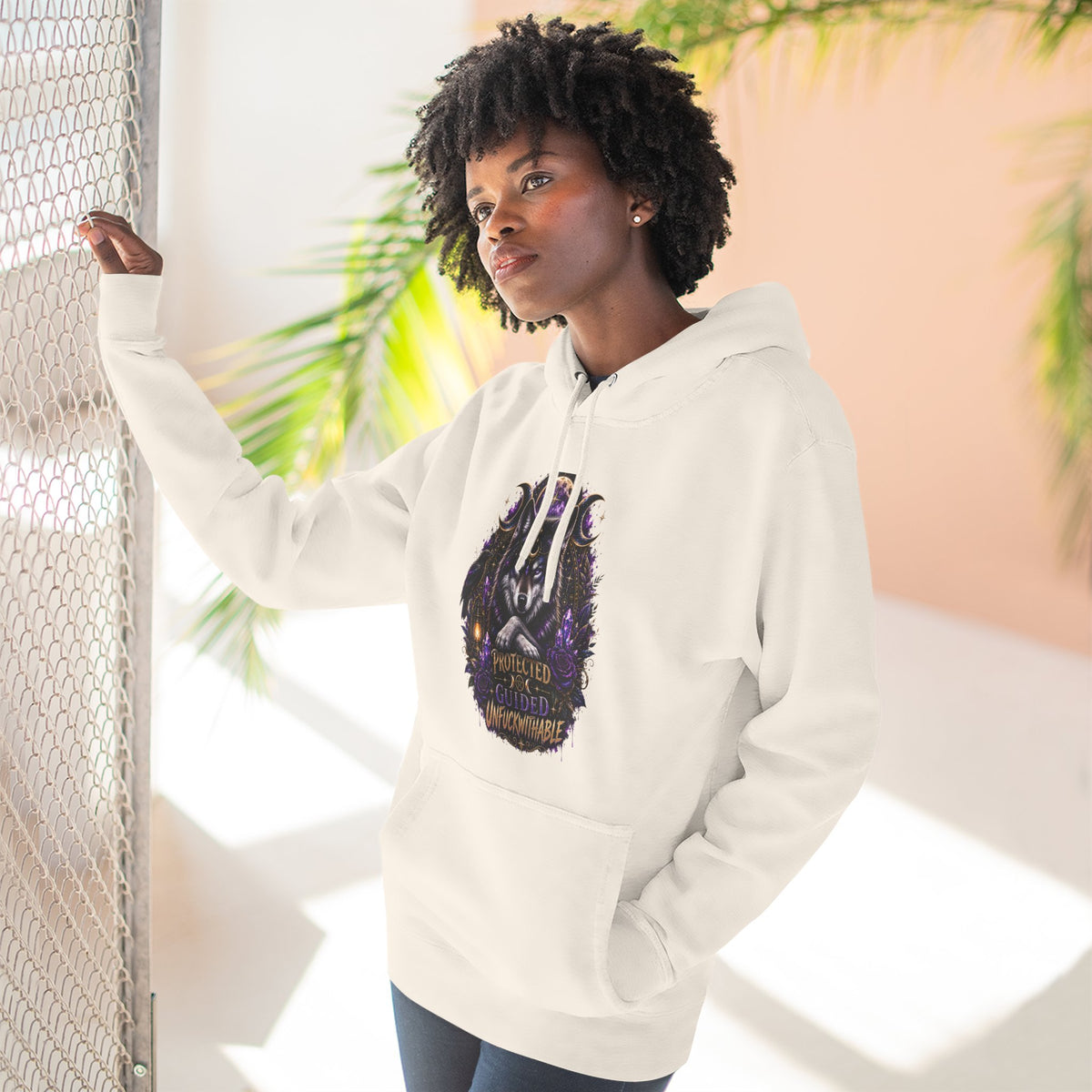 Guided, Protected Unfuckwithable Wolf Hoodie- Occult Graphic