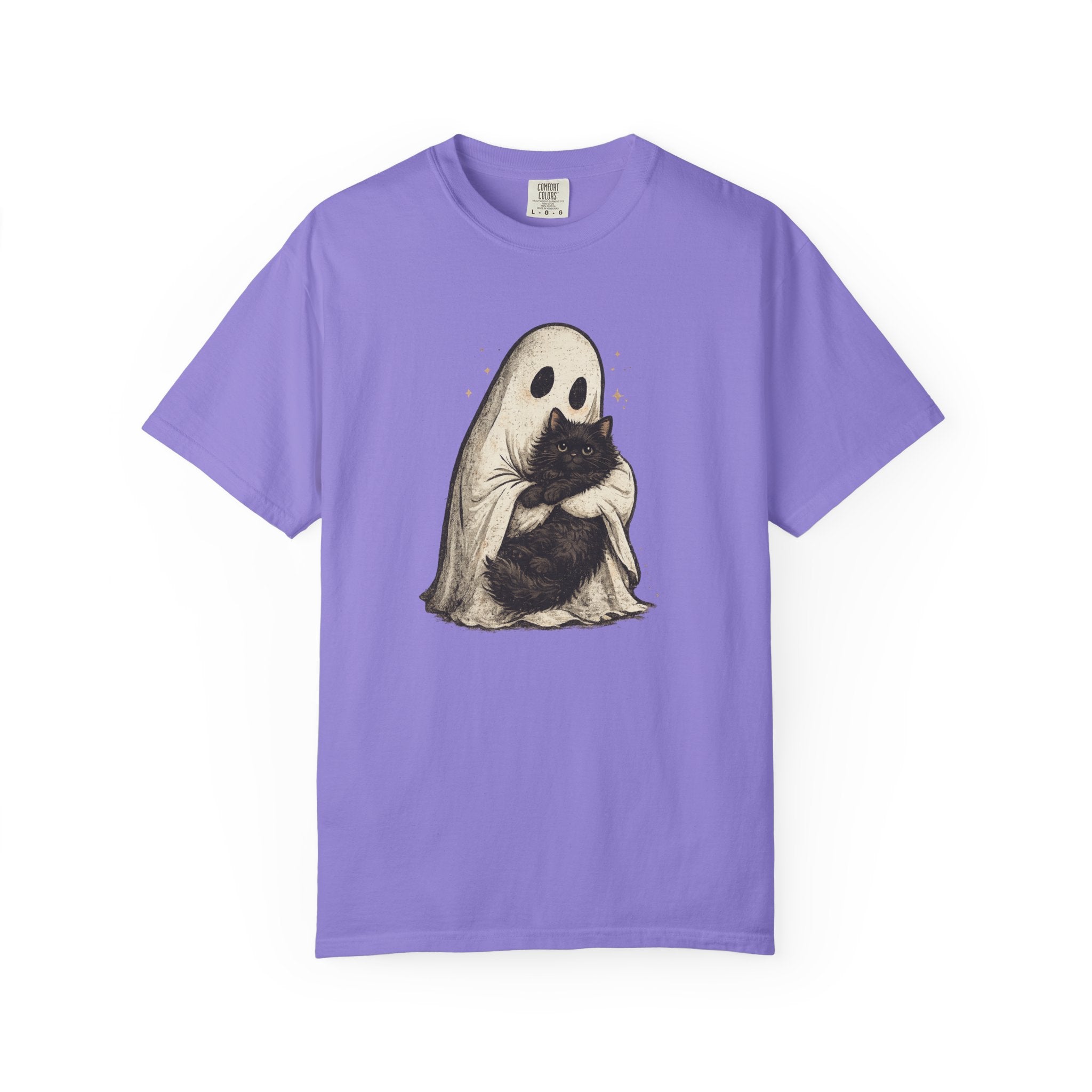 Ghost Hug T-Shirt — Cute Ghost Holding Cat Graphic Tee