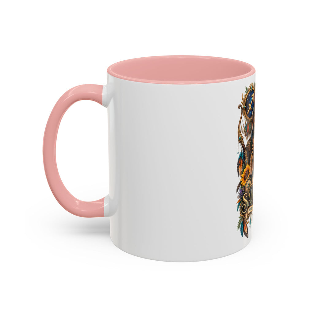 Sagittarius Bengal Cat Zodiac Coffee Mug — Cat Archer Astrology Accent Mug (11/15oz)
