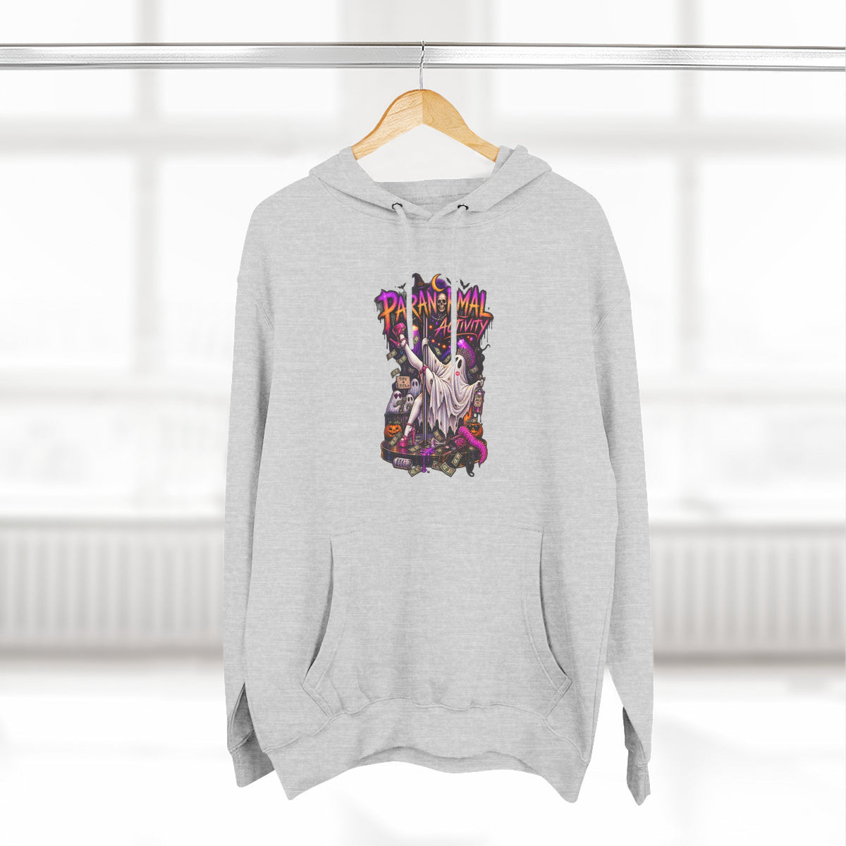 Paranormal Activity Ghost Pole Dancing — Retro Halloween Graphic Pullover