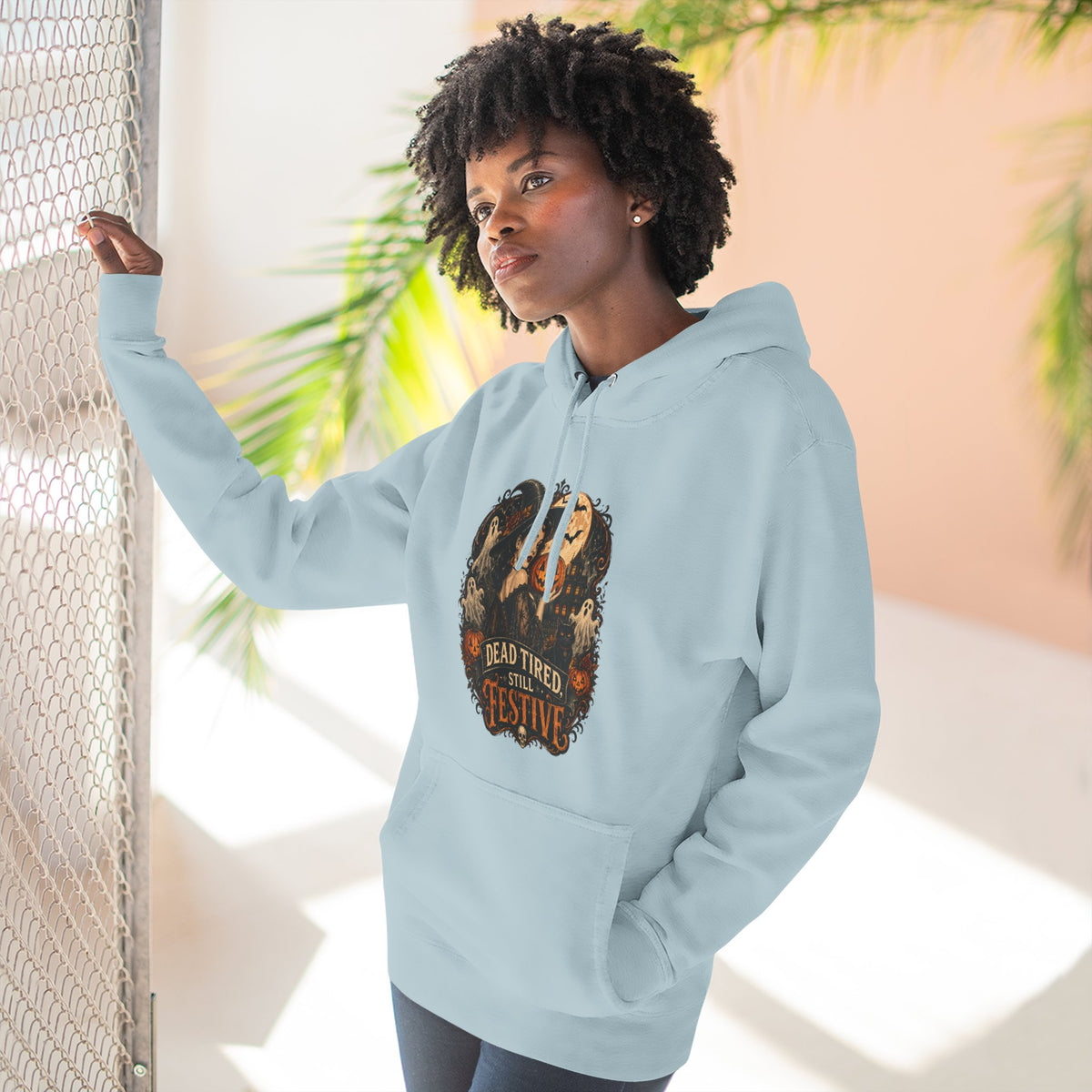 Dead Tired but Festive Hoodie — Funny Halloween Pullover