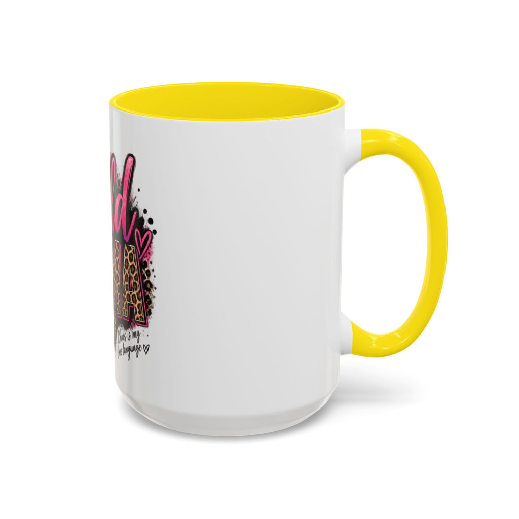 Wild Mama Leopard Accent Coffee Mug – Fun Mom Gift, Pink Crown Graphic (11/15 oz)