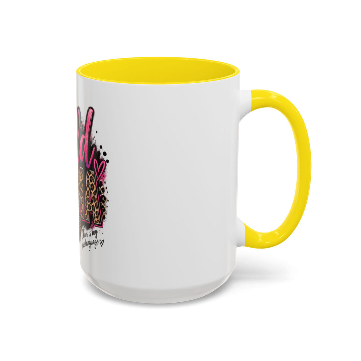 Wild Mama Leopard Accent Coffee Mug – Fun Mom Gift, Pink Crown Graphic (11/15 oz)