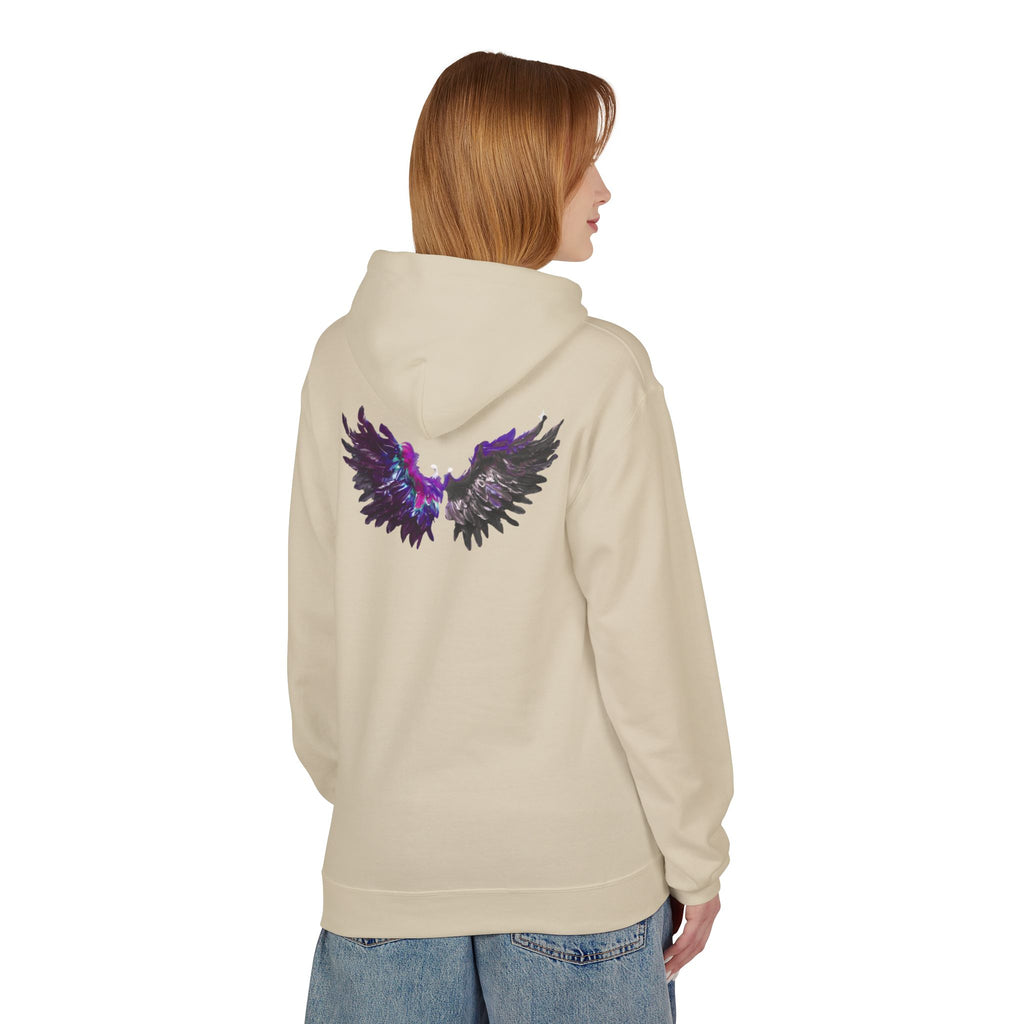 Free Spirit Hoodie — Purple Galaxy Wing Graphic Pullover