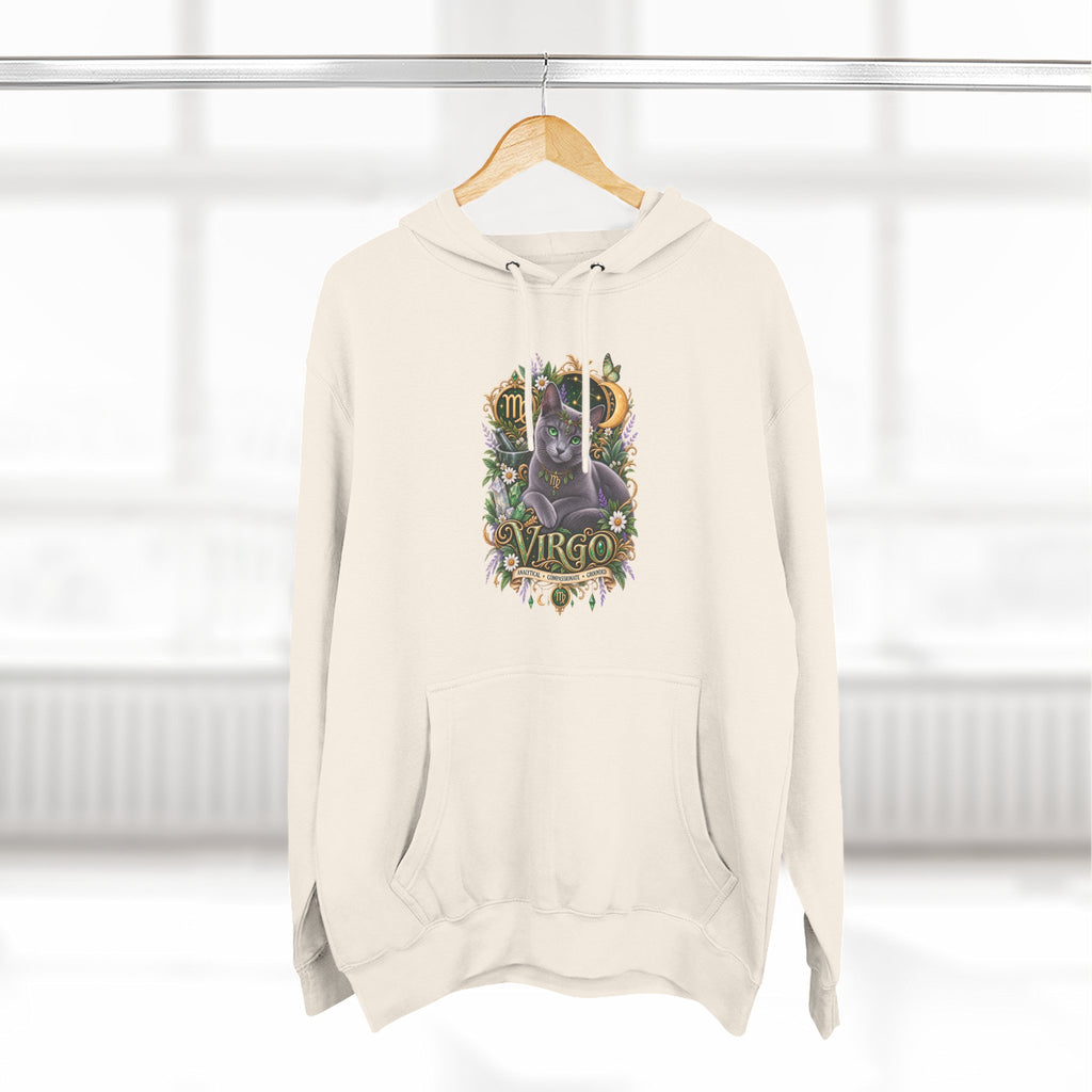 Virgo Russian Blue Cat Zodiac Hoodie — Astrological Virgo Horoscope Pullover
