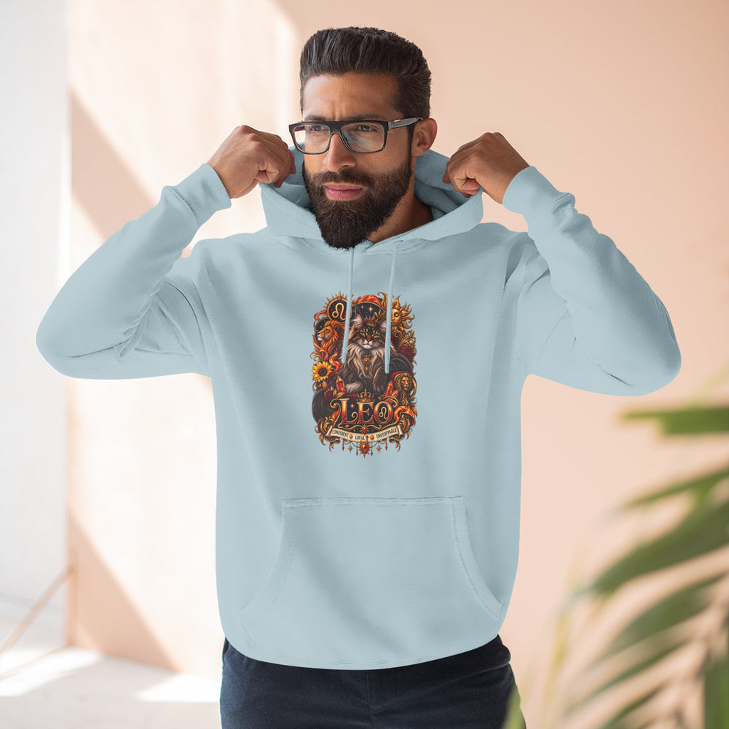 Leo Maine Coon Zodiac Hoodie — Mystical Celestial Cat Astrology Design
