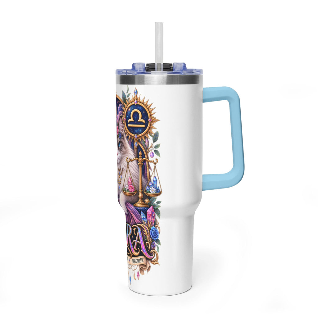 Libra Persian Cat 40oz Vacuum Tumbler — Zodiac Thermal Travel Mug