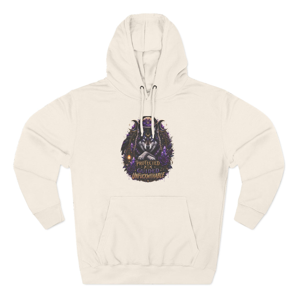 Guided, Protected Unfuckwithable Wolf Hoodie- Occult Graphic