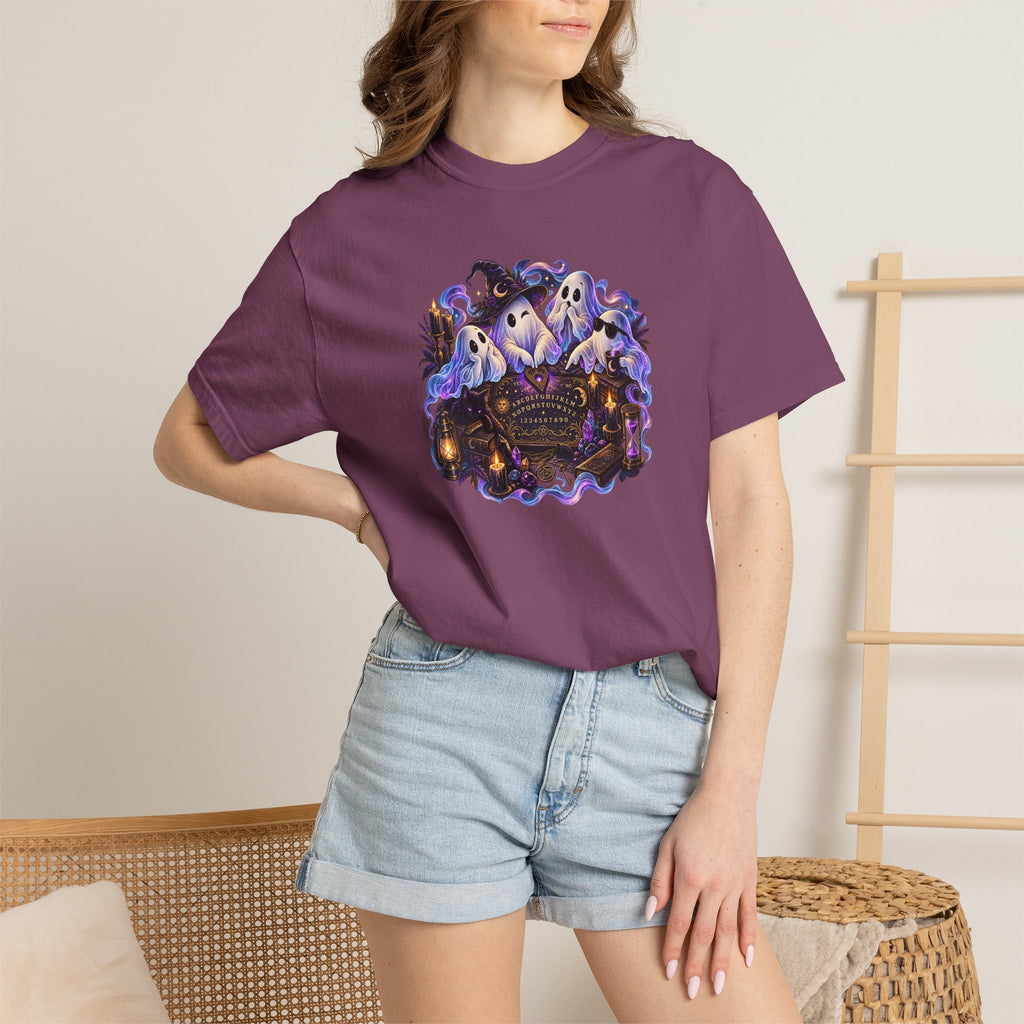 Halloween Ghost Crew T-Shirt — Spooky Night Pumpkin & Bats Graphic Tee