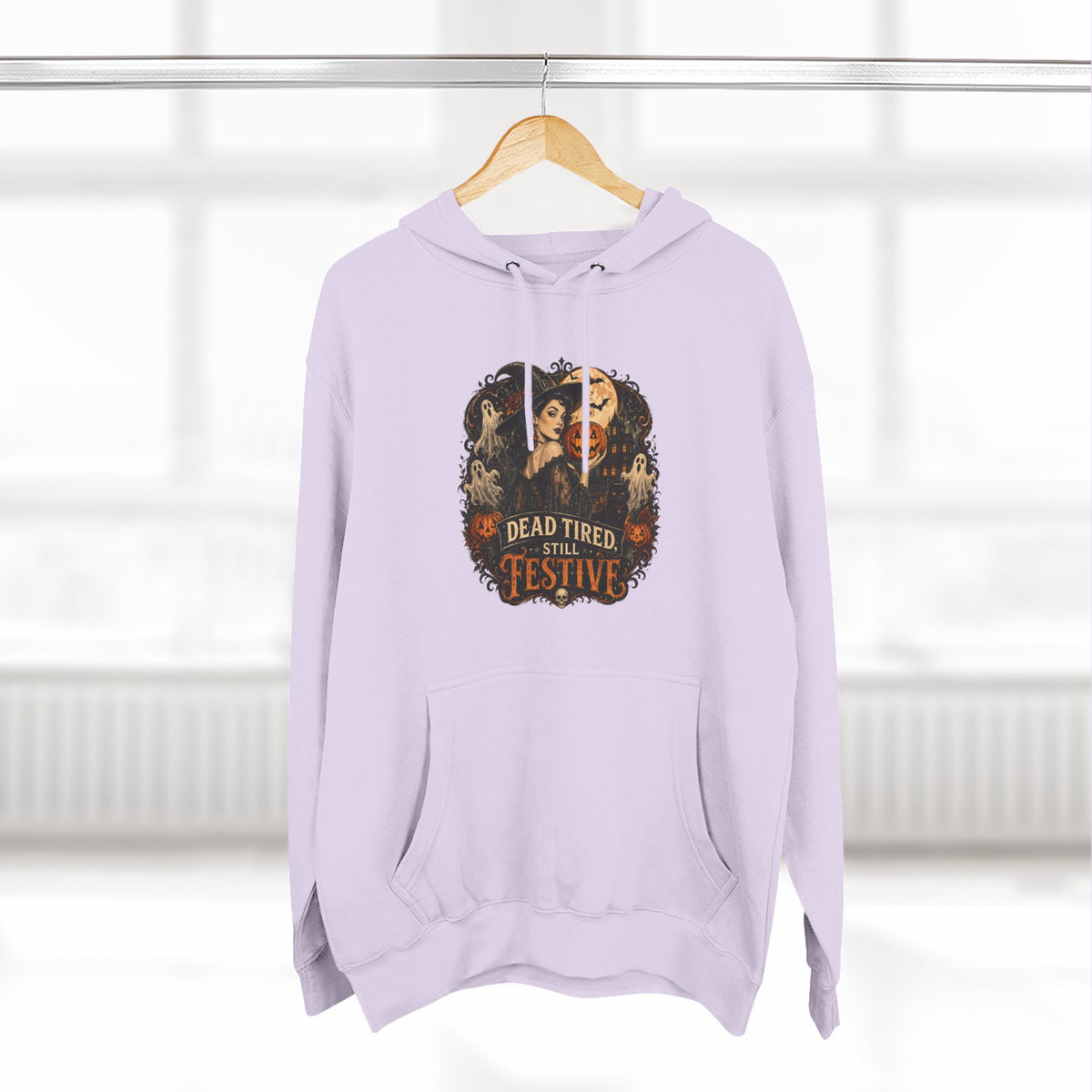 Dead Tired but Festive Hoodie — Funny Halloween Pullover