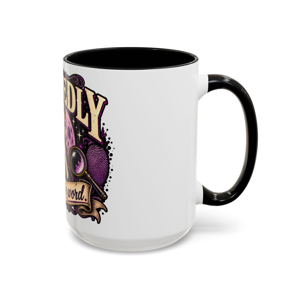 Allegedly Coffee Mug — Retro Pinup Mystery Design