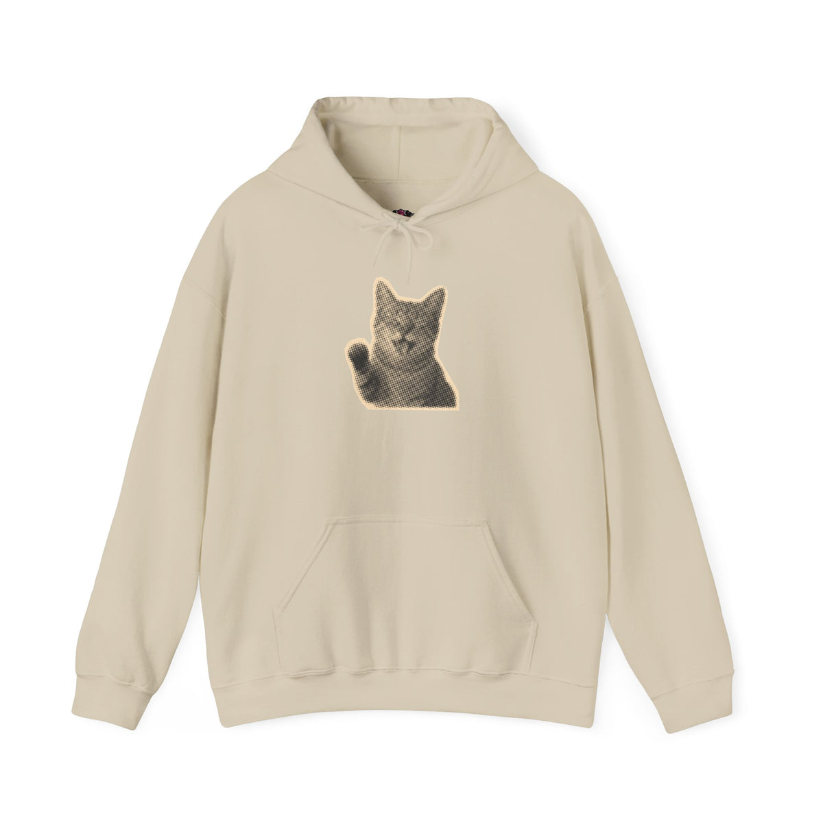 Laughing Meme Cat Hoodie – Adorable Grey Kitten Graphic Sweatshirt