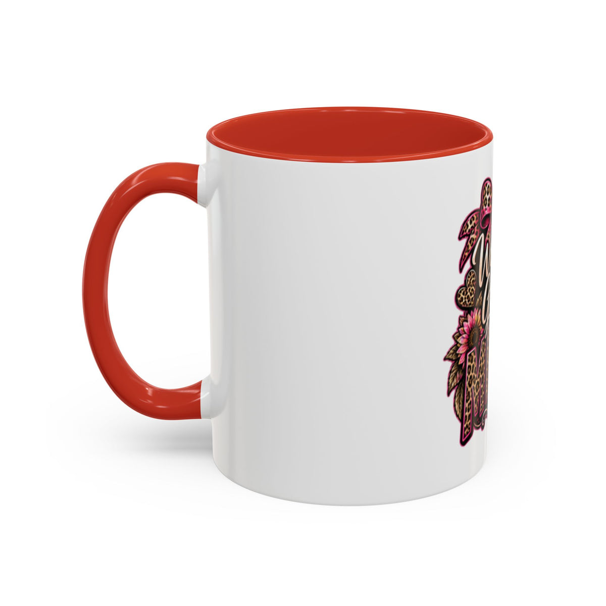 World's Greatest Mema Accent Coffee Mug – Leopard Pink Bow Gift for Grandma (11/15 oz)