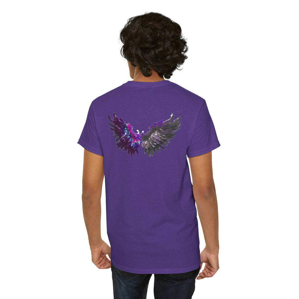 Free Spirit Tee — Purple Galaxy Wings Graphic T-Shirt