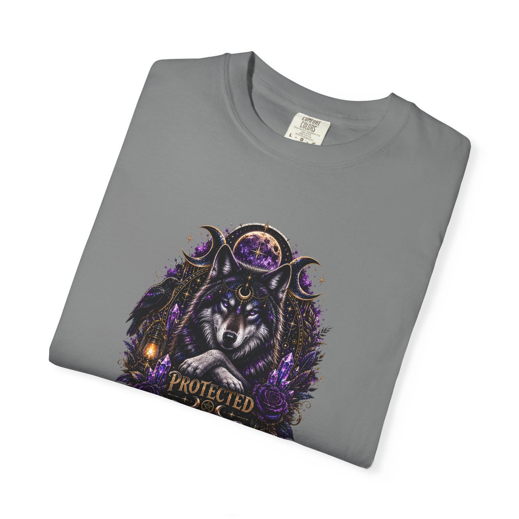 Protector Wolf T-Shirt — "Protected, Guided, Unfuckwithable" Spiritual Graphic Tee