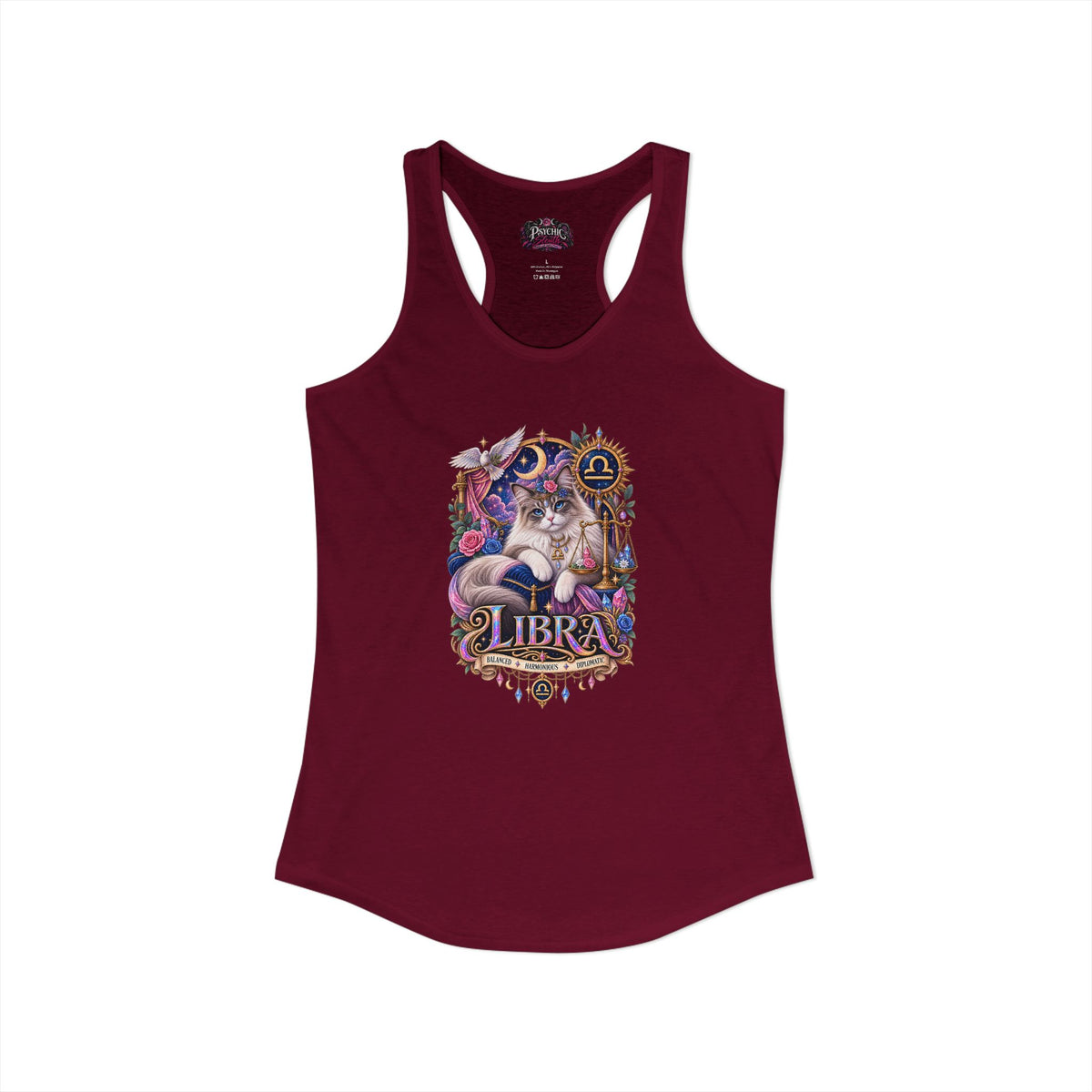Libra Persian Cat Zodiac Tank- Celestial Astrology Cat Lover Tank
