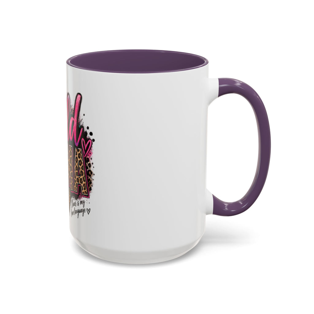 Wild Mama Leopard Accent Coffee Mug – Fun Mom Gift, Pink Crown Graphic (11/15 oz)