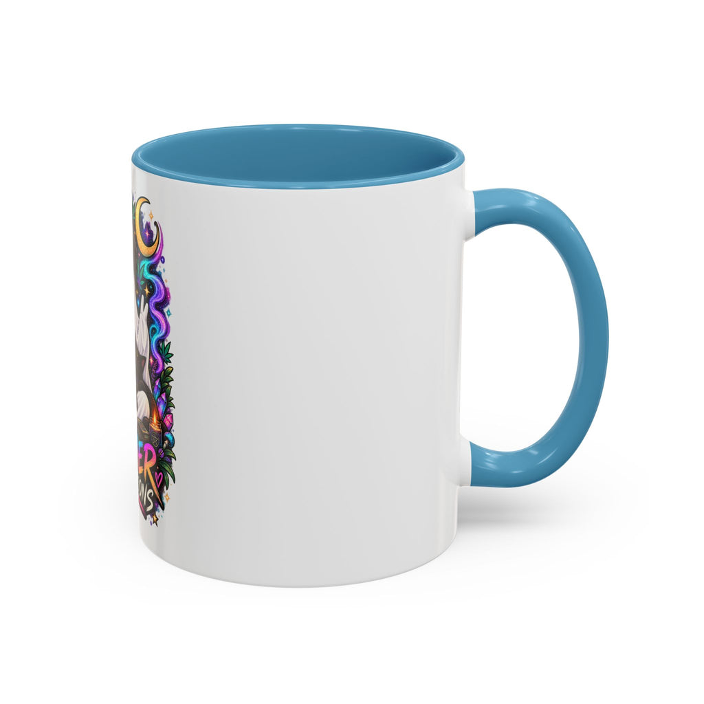 Higher Vibrations Coffee Mug — Cute Ghost & Cat Accent Mug (11/15 oz)