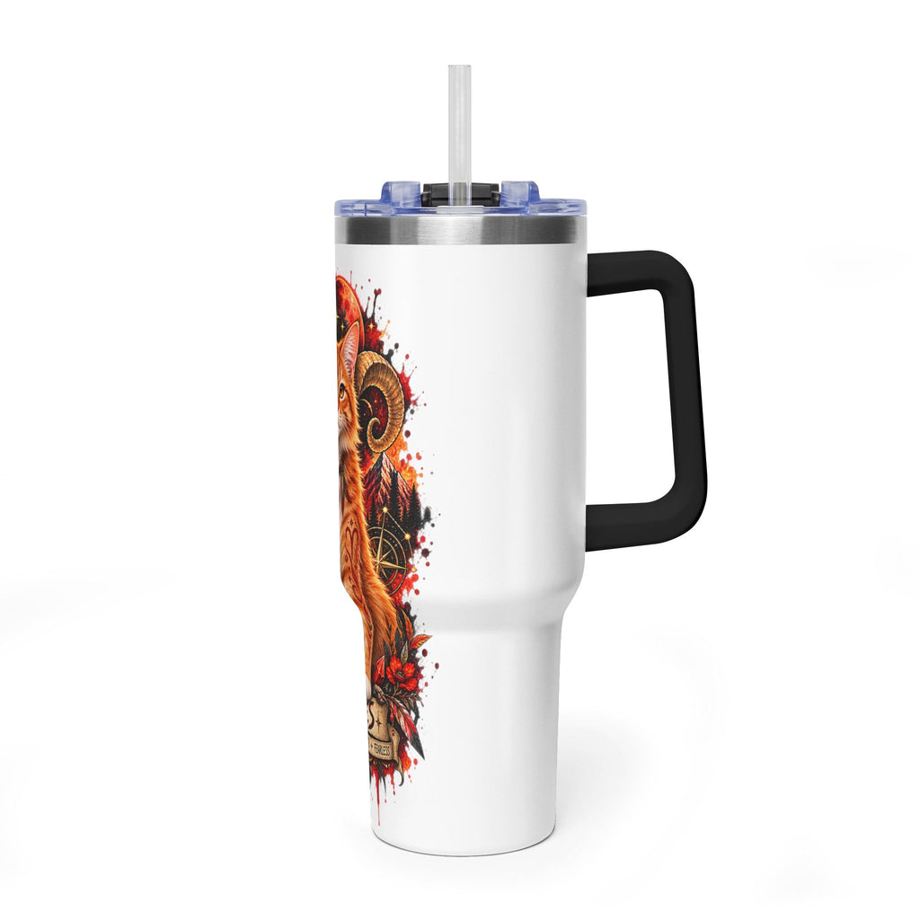 Aries Orange Tabby Cat Zodiac 40oz Tumbler – Astrological Stainless Travel Cup