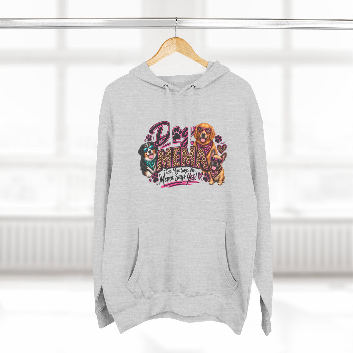 Dog Mema Hoodie — Cute Paw Print Graphic Pullover for Grandma Dog lovers