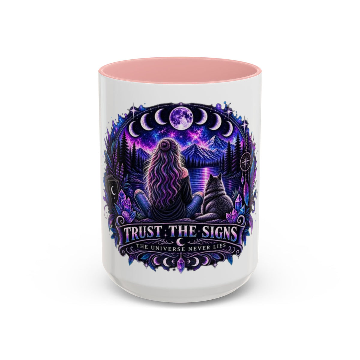 Mystic Moon Coffee Mug — "Trust the Signs" Night Sky Design