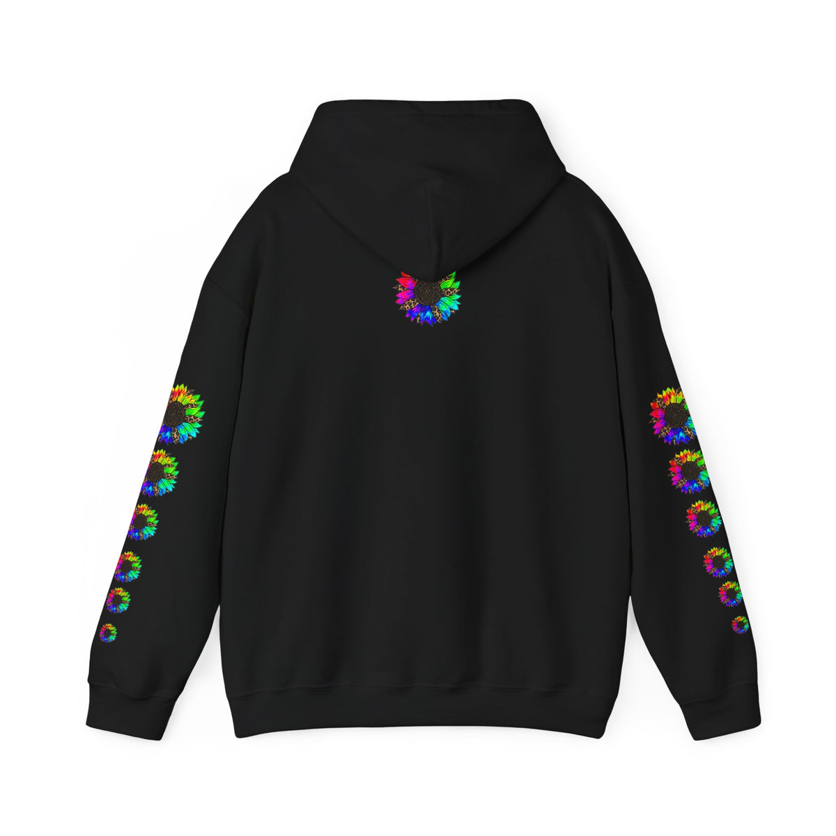 Inspirational Floral Hoodie – "Your Smile is Kind & Beautiful" Rainbow Sunflower Cozy Pullover