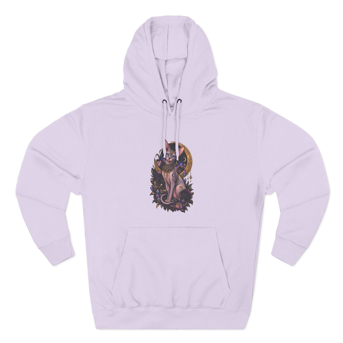 Mystic Moon Egyptian Sphynx Cat Hoodie — Gothic Feline Graphic Pullover