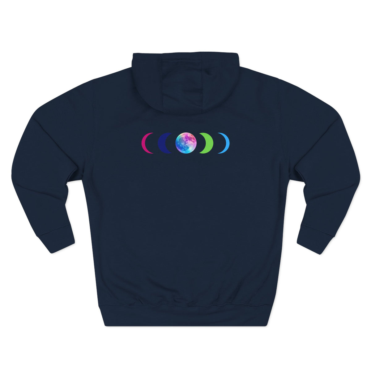 Rainbow Wolf Silhouette Hoodie | Colorful Moon Graphic
