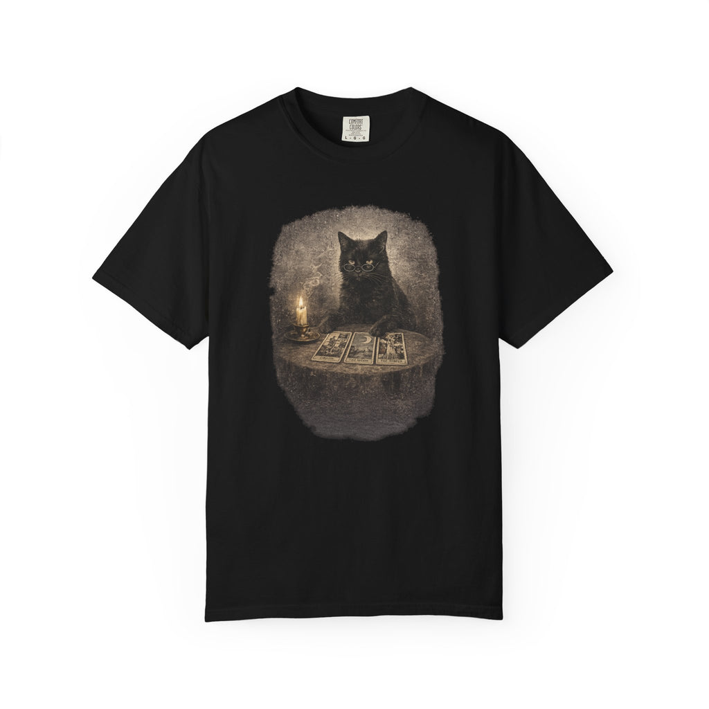 Tarot Cat T-Shirt — Black Cat Fortune Teller Graphic Tee