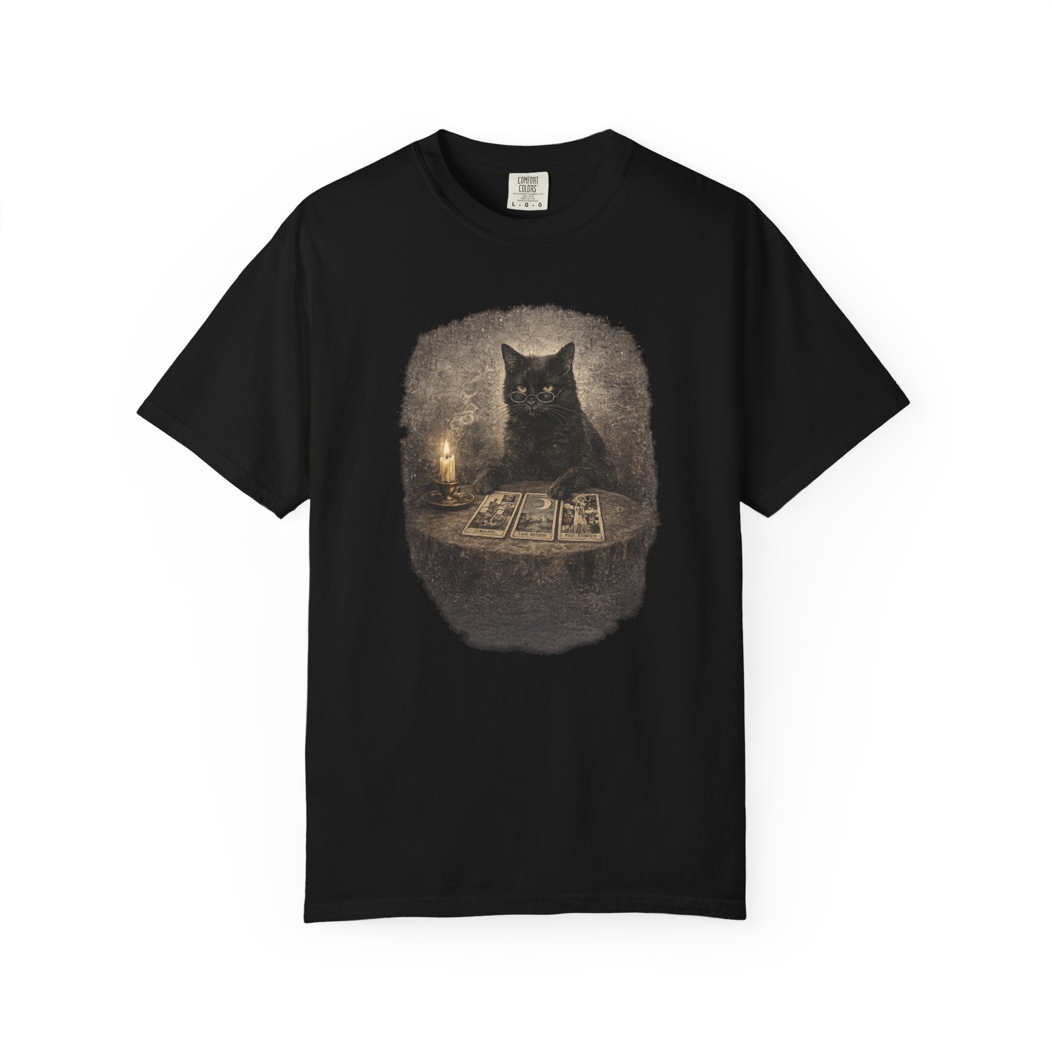 Tarot Cat T-Shirt — Black Cat Fortune Teller Graphic Tee