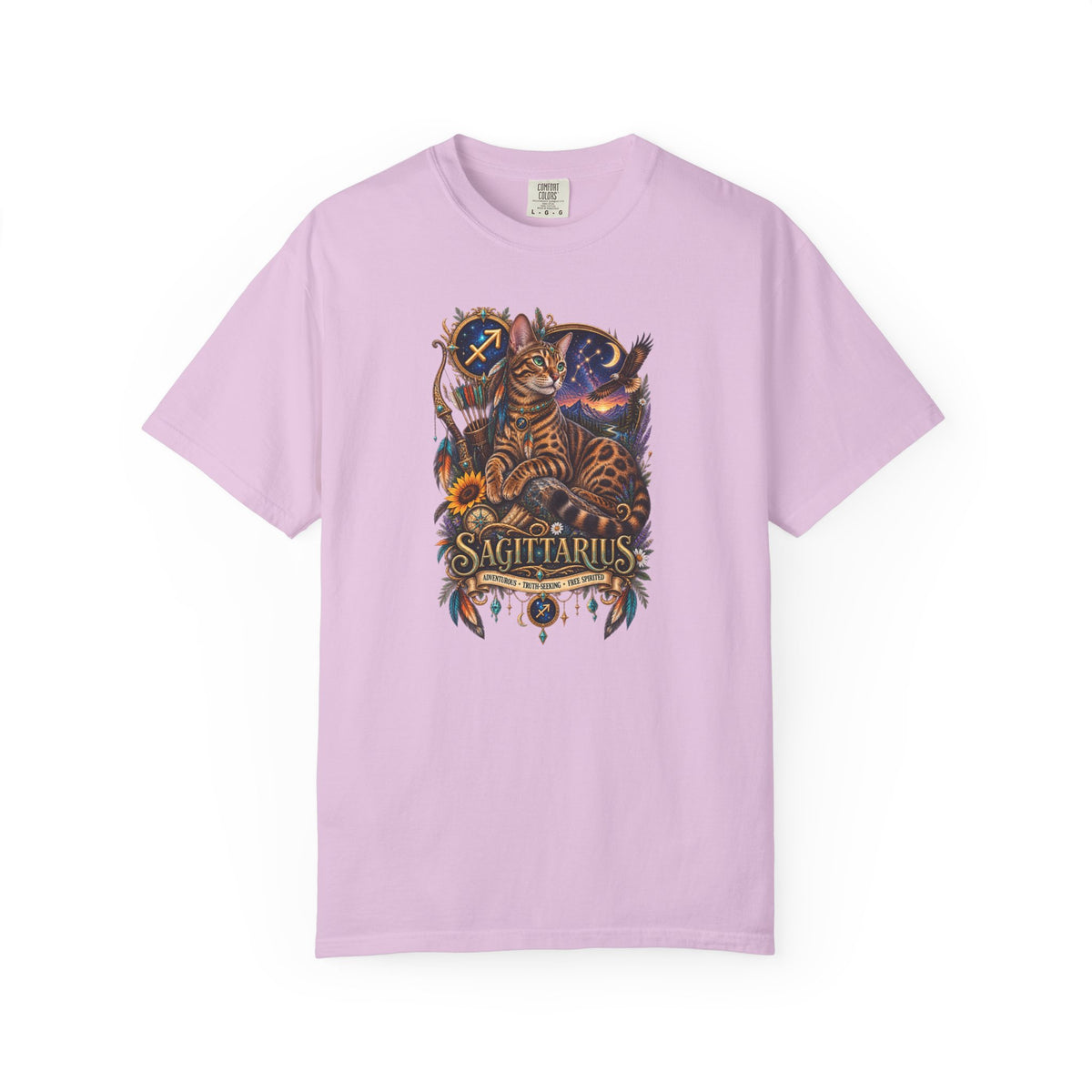 Sagittarius Zodiac Bengal Cat T-Shirt — Astrological Archer Horoscope Tee