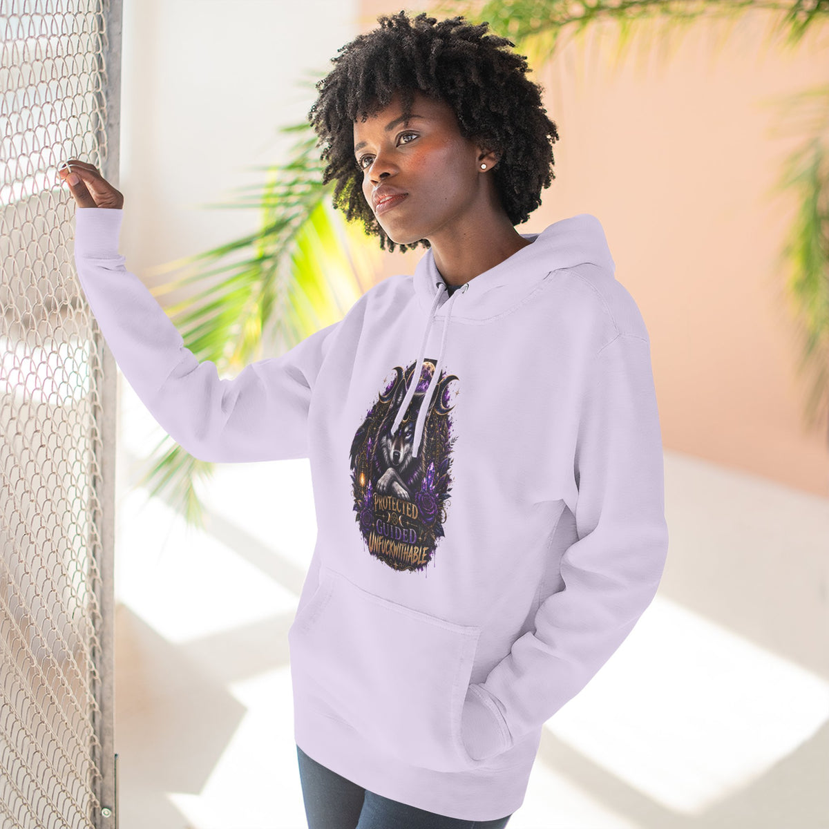 Guided, Protected Unfuckwithable Wolf Hoodie- Occult Graphic