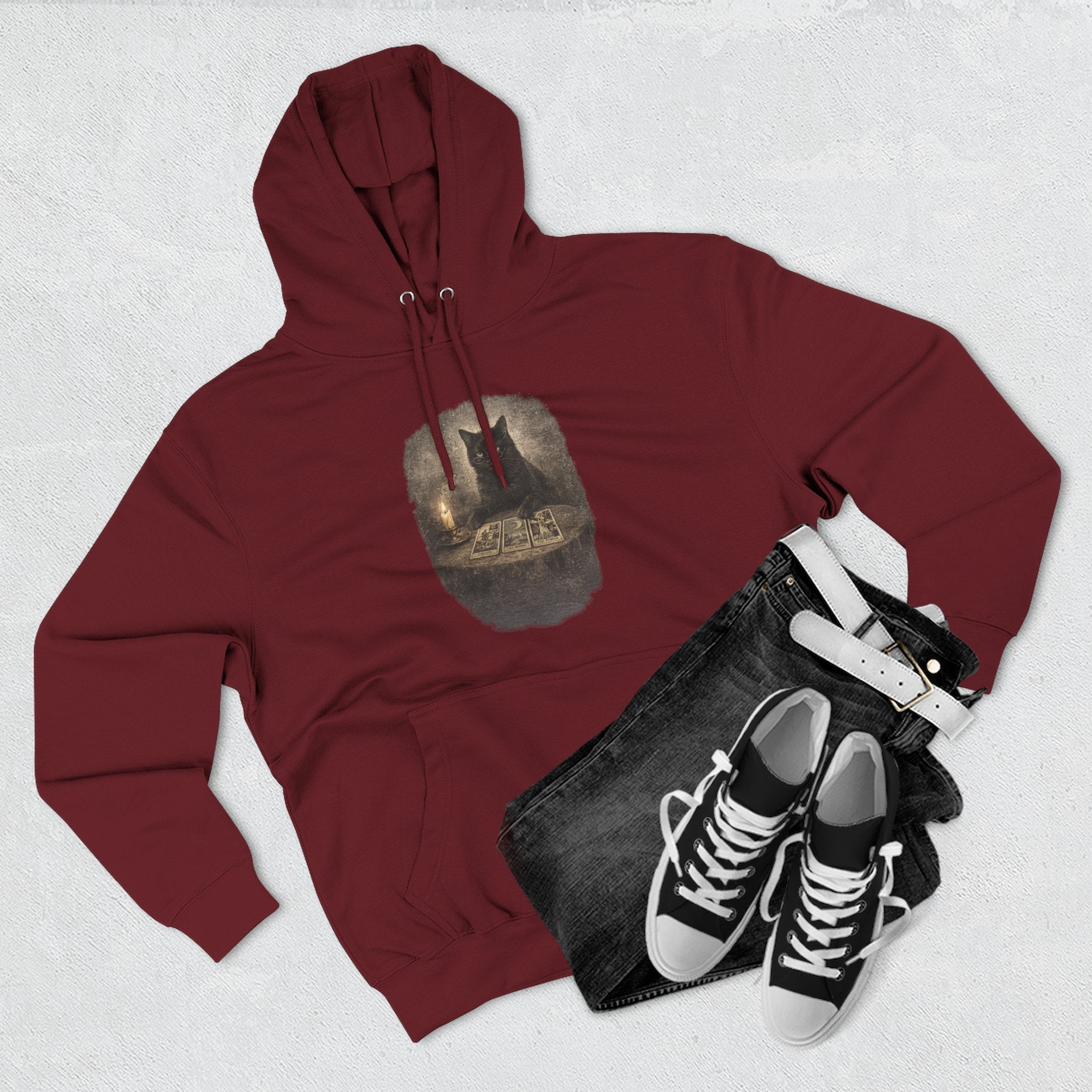 Tarot Black Cat Pull Over Hoodie