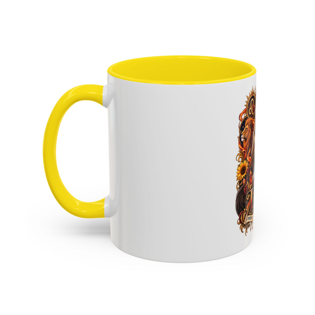 Leo Zodiac Cat Coffee Mug – Maine Coon Astrological Birthday Gift (11/15oz)