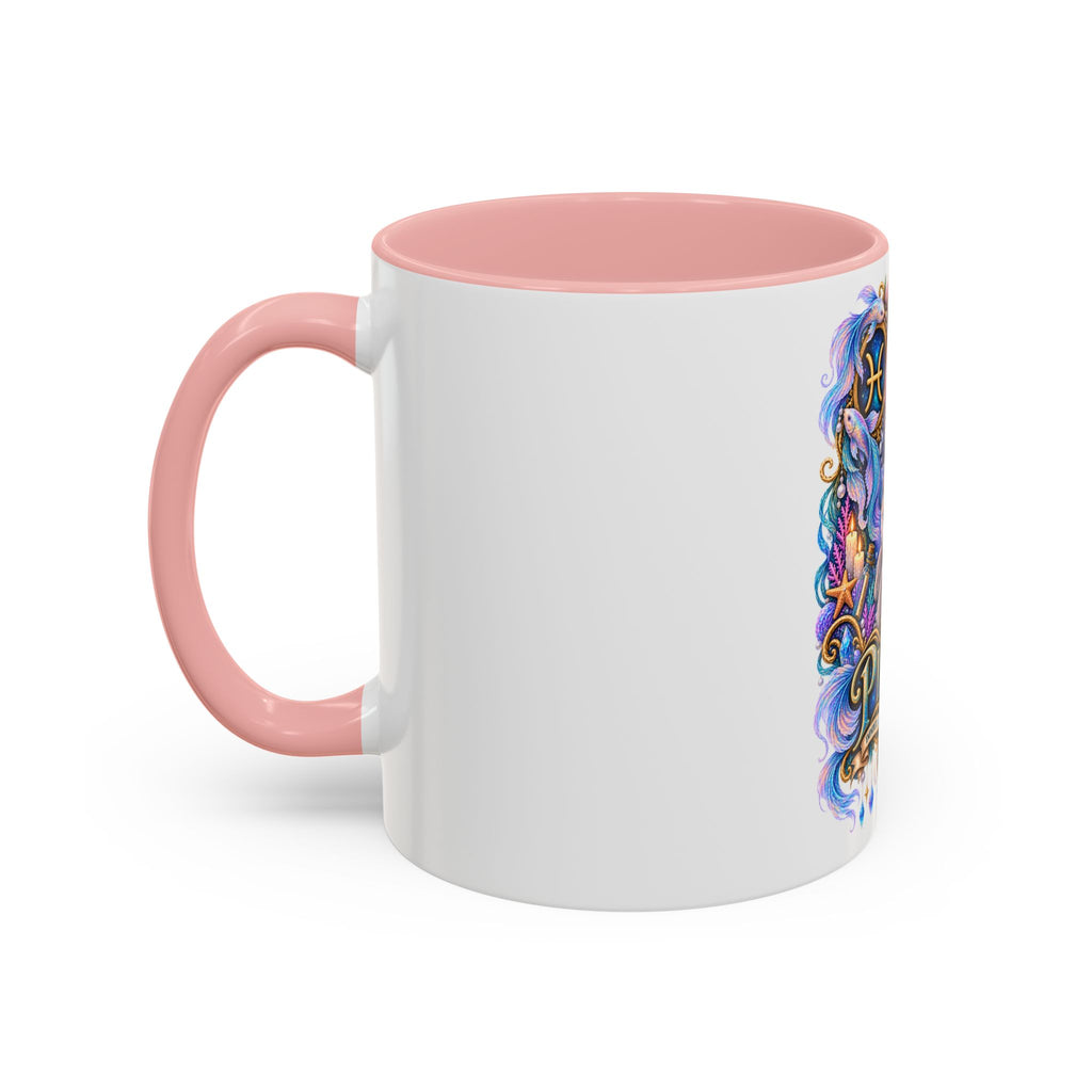 Pisces Devon Rex Cat Accent Coffee Mug — Zodiac Astrology Ceramic Mug (11/15oz)