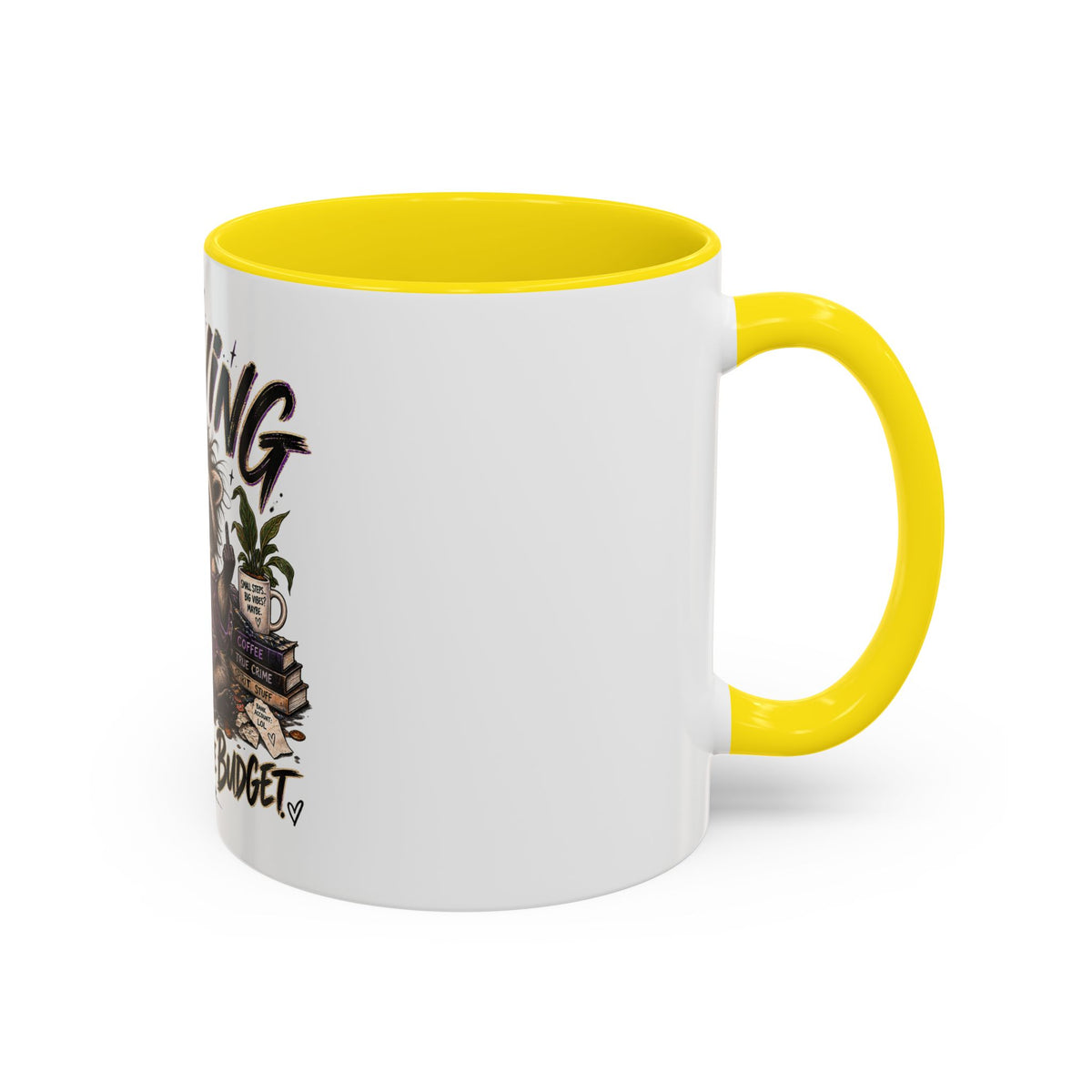 Thriving Raccoon Accent Coffee Mug — "Thriving Wasn't in the Budget" Funny Gift