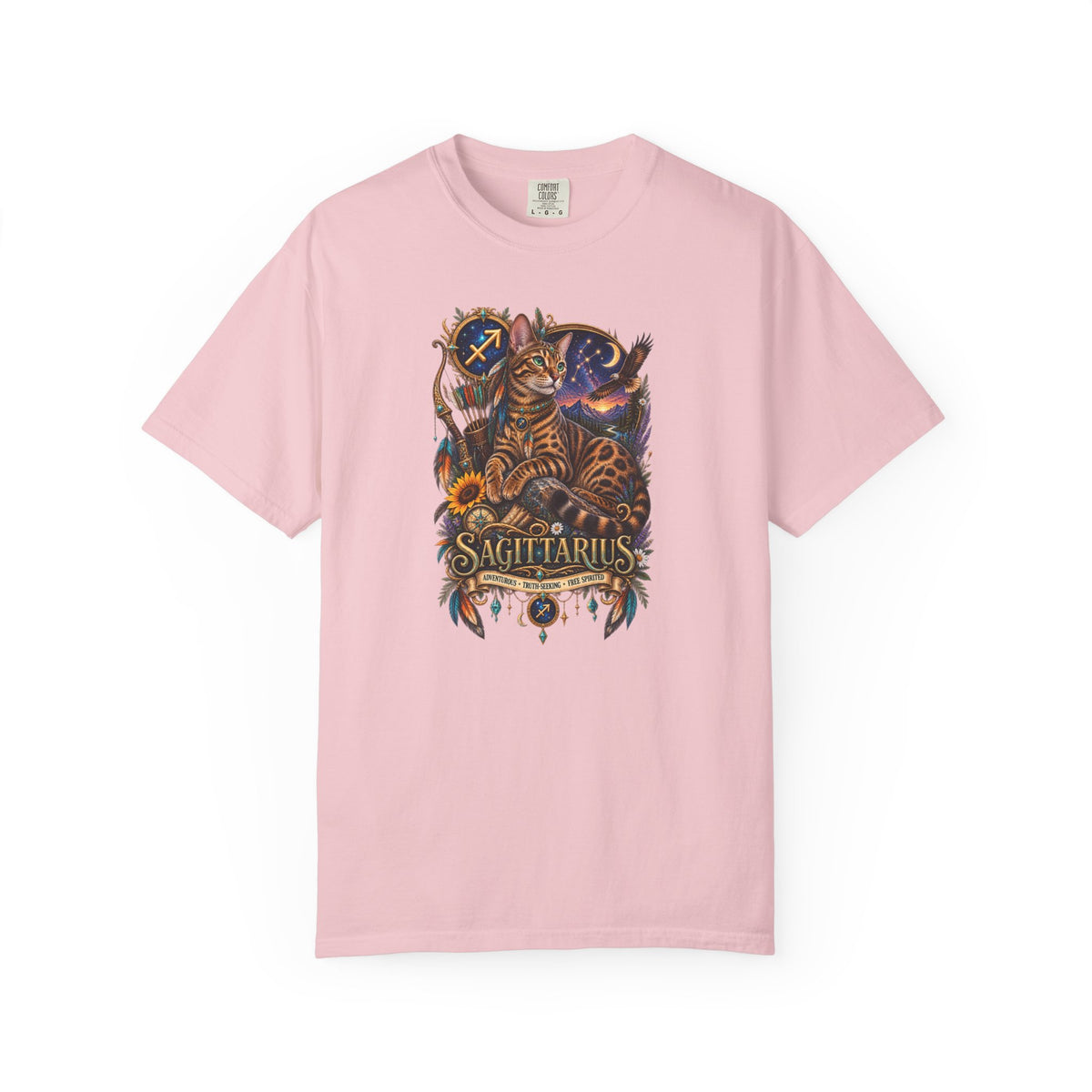 Sagittarius Zodiac Bengal Cat T-Shirt — Astrological Archer Horoscope Tee