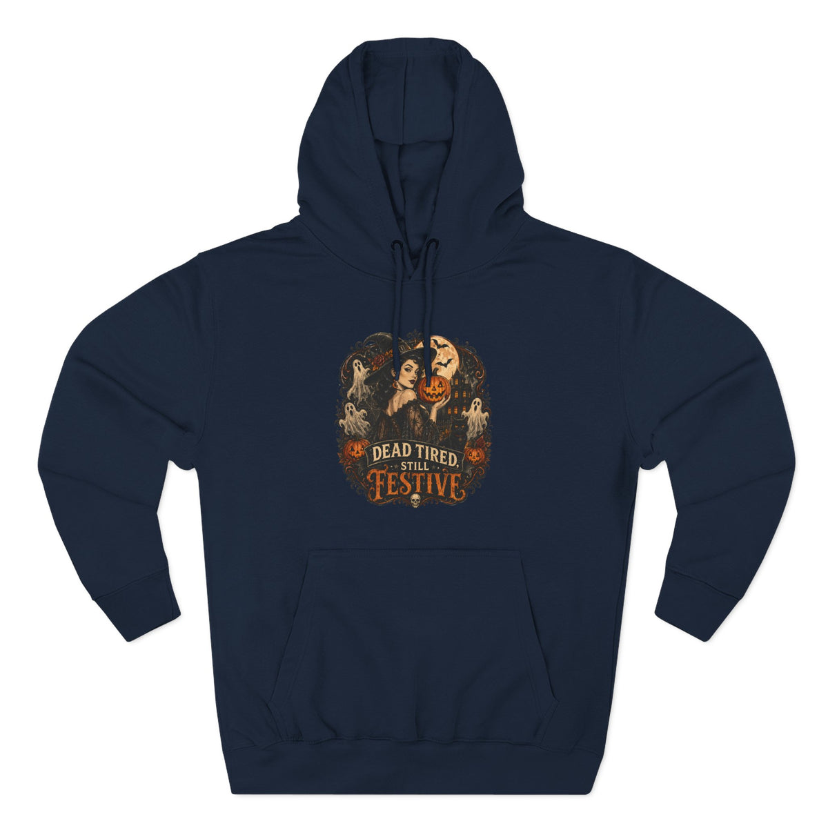 Dead Tired but Festive Hoodie — Funny Halloween Pullover