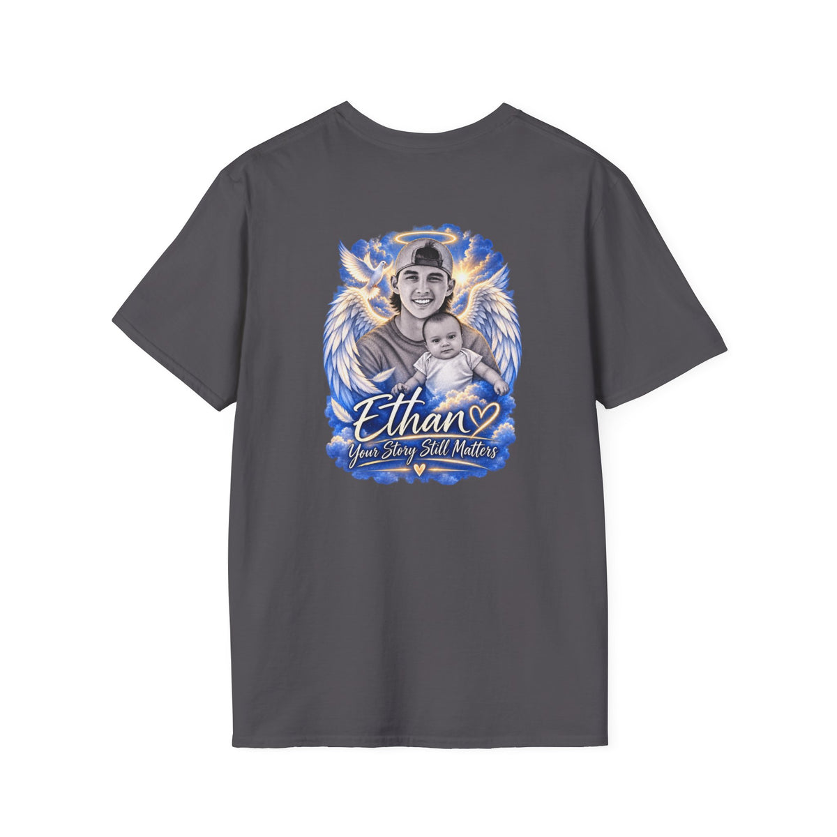 T-Shirt — "Justice for Ethan" " Your story still matters" Memorial Tee ( Angel Wing Edition)