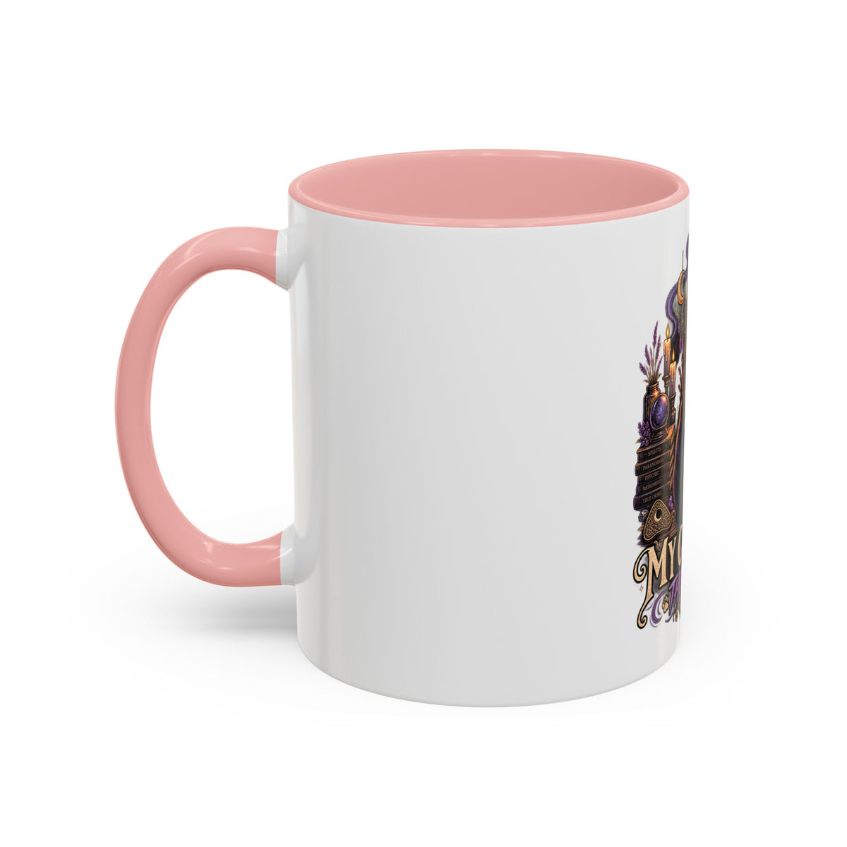 My Cat Sees Them Too Accent Coffee Mug – Halloween Cat & Ghost 11/15oz