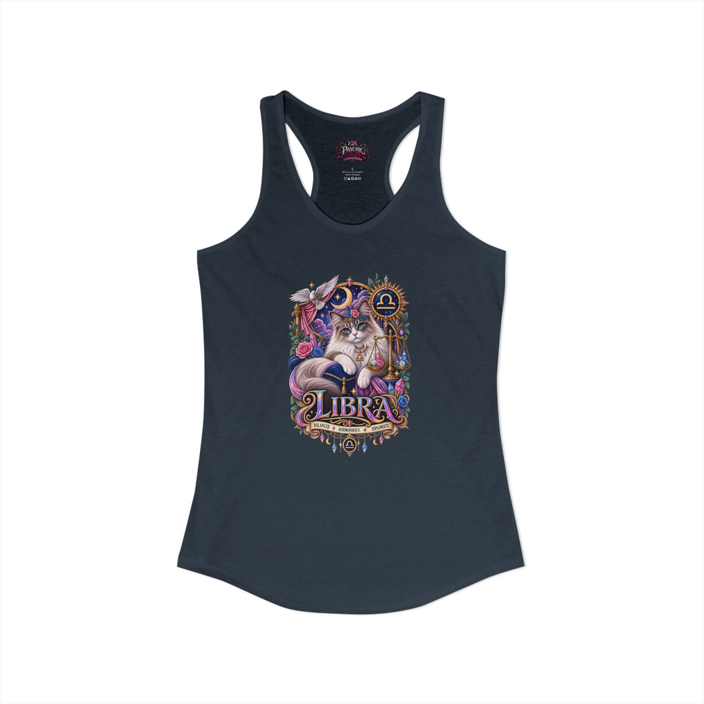 Libra Persian Cat Zodiac Tank- Celestial Astrology Cat Lover Tank
