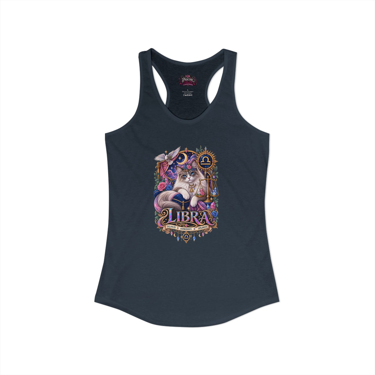 Libra Persian Cat Zodiac Tank- Celestial Astrology Cat Lover Tank