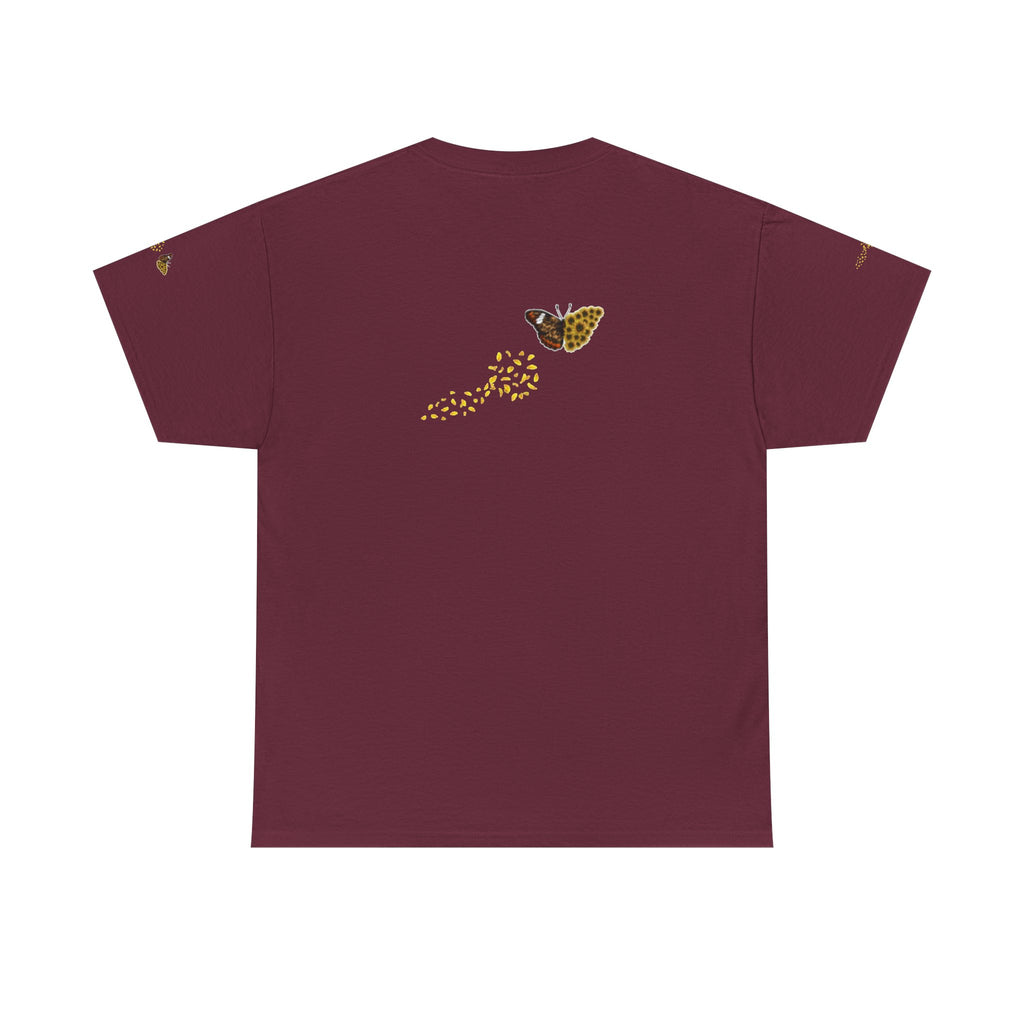 Sunflower Kitten Tee | Butterfly Accent, Floral Cat Shirt