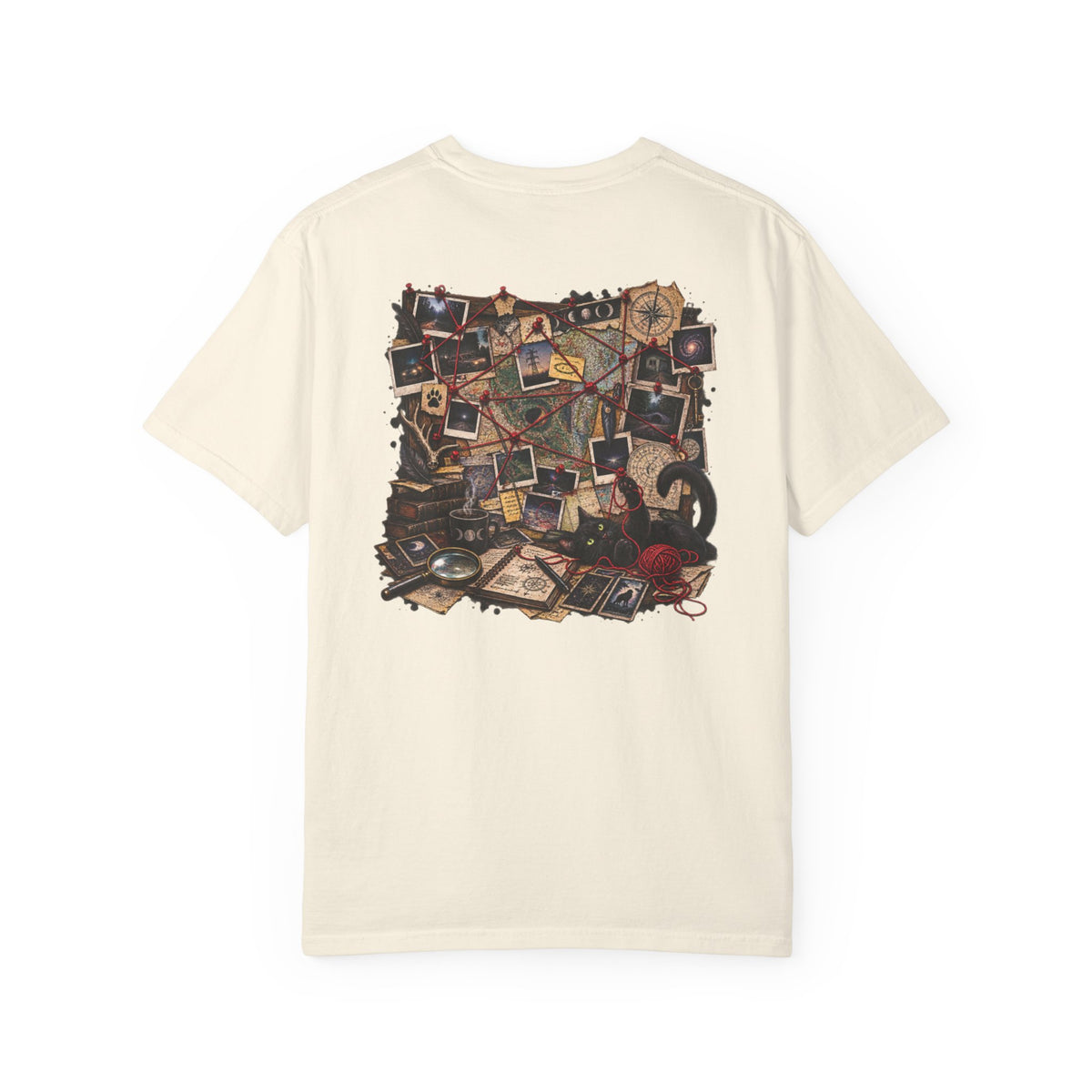 Mystery Evidence Board T-Shirt — Crime Scene Collage Graphic Tee